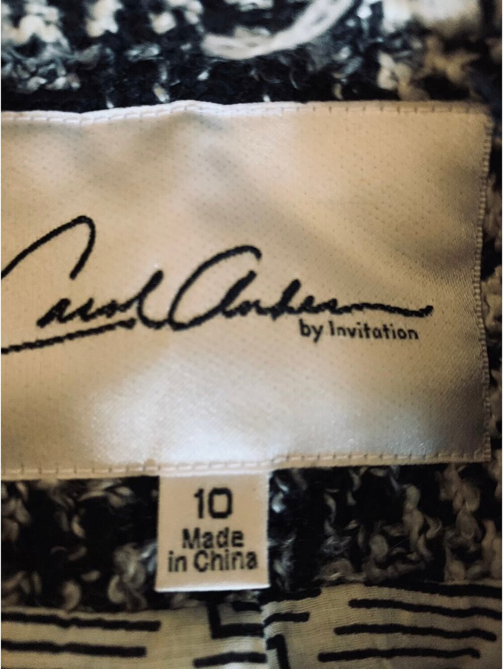 Carol Anderson by Invitation Women’s Tweed Fringe Blazer Size 10 Black - Picture 3 of 8